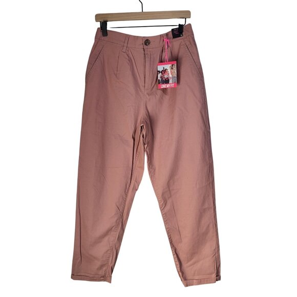 ONE 5 ONE Womens M Haley Extra High Rise Pleated Chino Pants Blush NWT Stitchfix - Picture 1 of 11